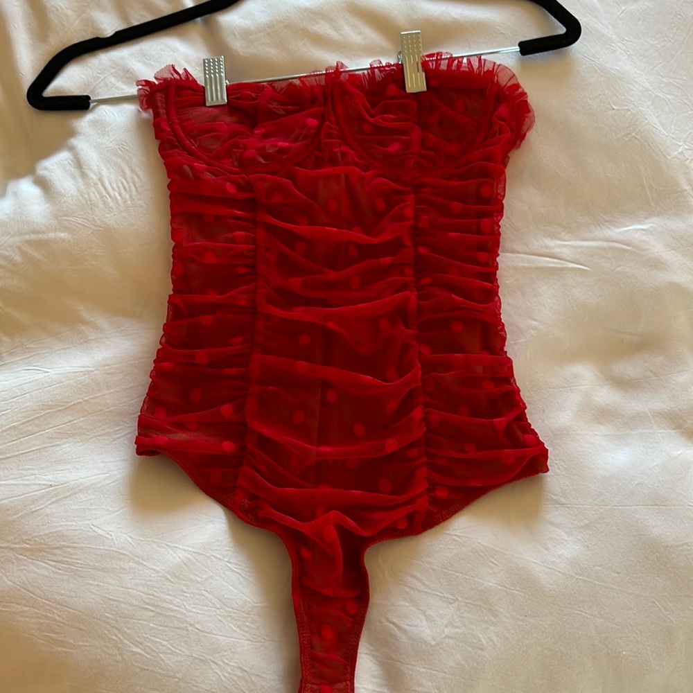 Red majorelle body suit